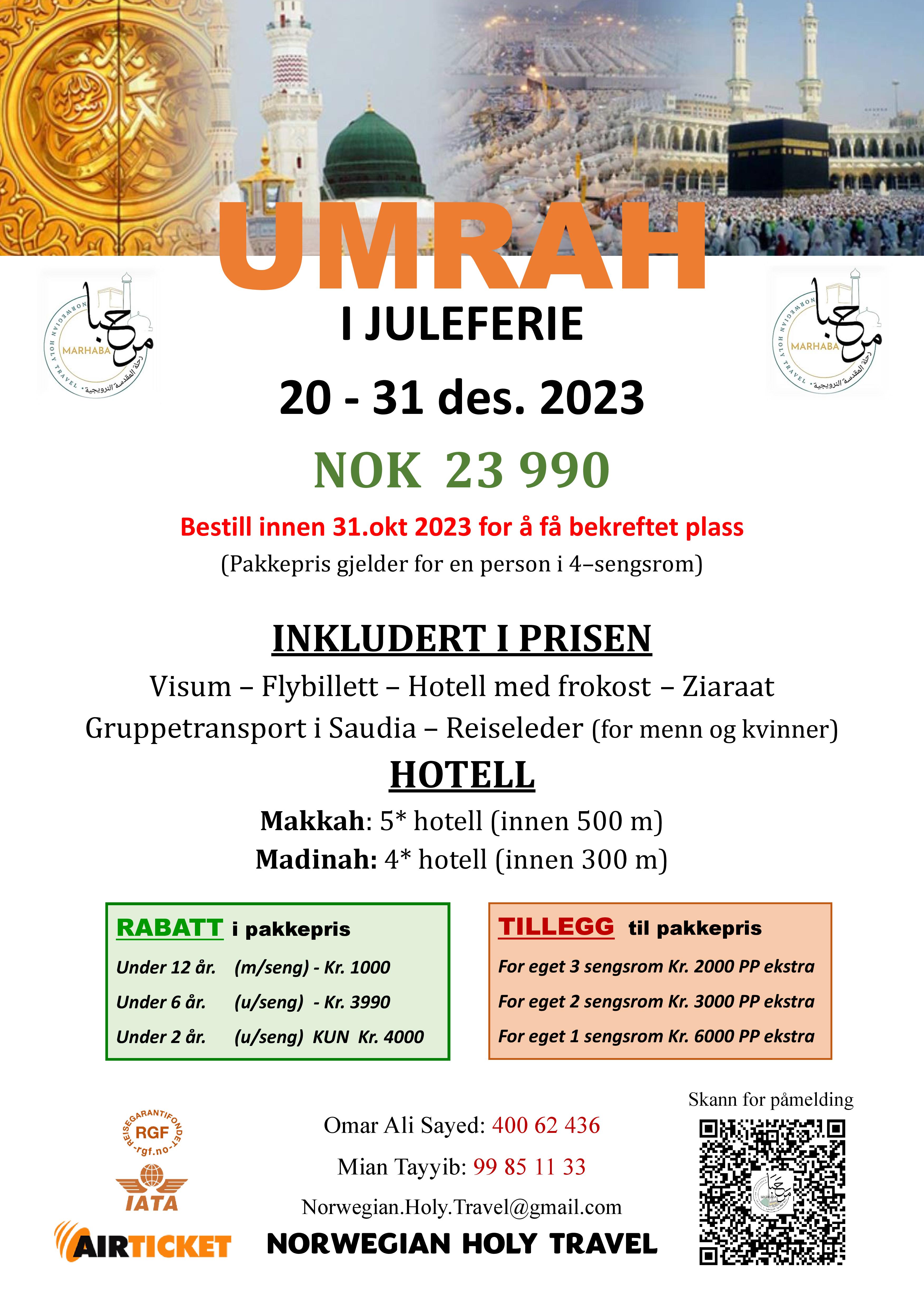 Umrah-Best price-Norway-december-juleferie-Christmas